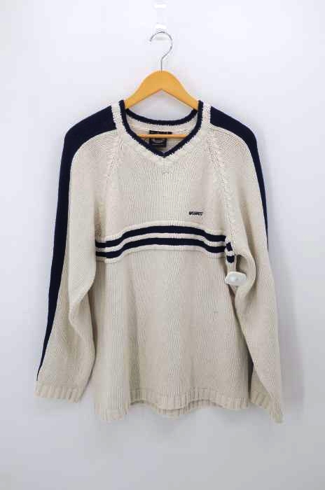 VANS（バンズ） USA製 90S 切替ロゴ刺繍コットンニット メンズ トップス