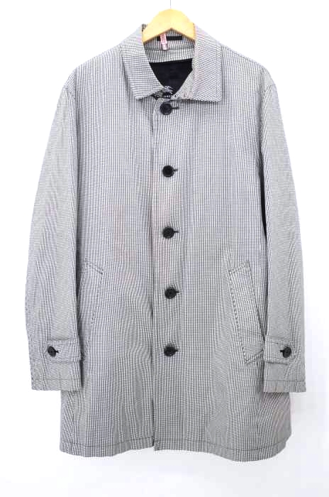 BURBERRY BLACK LABEL（バーバリーブラックレーベル） ライナー付 千鳥格子柄ステンカラーコート メンズ アウター