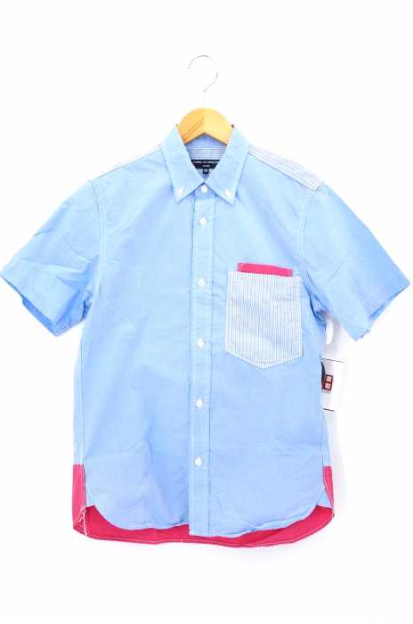 COMME des GARCONS HOMME(コムデギャルソンオム) AD2015 切替シャンブレー半袖BDシャツ メンズ トップス