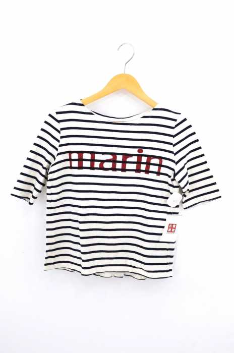 PETIT BATEAU（プチバトー） marin プリントボートネックバスクシャツ レディース トップス