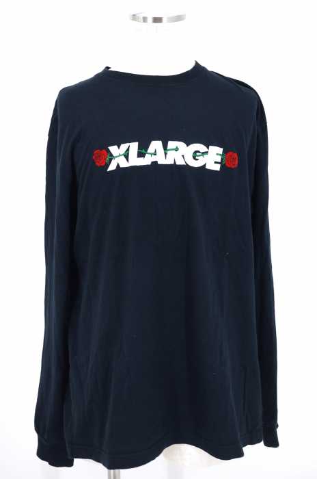 X-LARGE(エクストララージ) L/S TEE ROSE STANDARD LOGO ロゴプリントロングスリーブTシャツ メンズ トップス