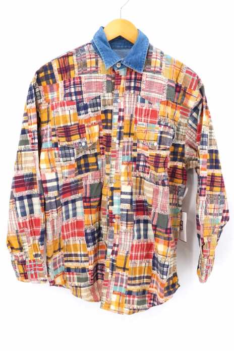 GUESS（ゲス） クレイジーパターン チェック柄ウエスタンシャツ メンズ トップス