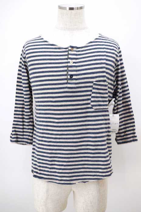 FRANK LEDER (フランクリーダー) 15SS ヘンリーネックボーダーカットソー メンズ トップス