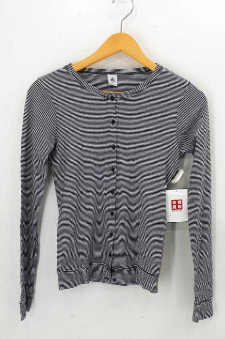 PETIT BATEAU（プチバトー） ボーダーボタンカーディガン レディース トップス