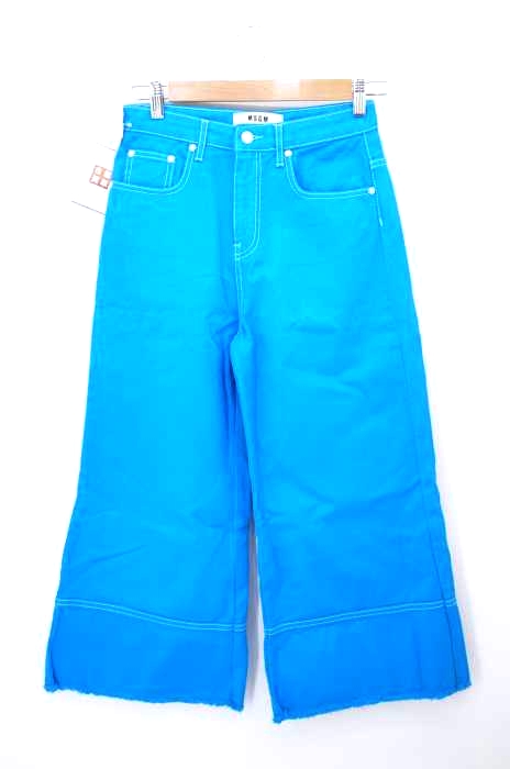 MSGM（エムエスジーエム） CULOTTES IN DENIM WITH FRAYED BOTTOM レディース パンツ