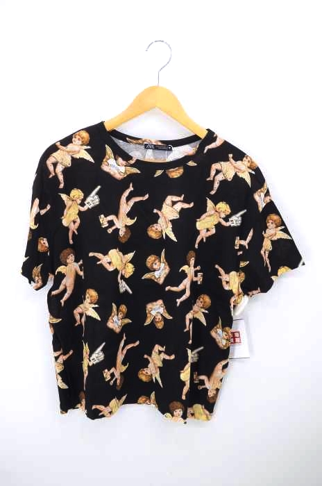 ZARA（ザラ） エンジェル総柄プリント Tシャツ レディース トップス