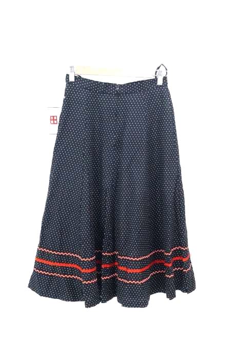 USED古着（ユーズドフルギ） OLD ユーロ ロープ刺繍 ドットフレアスカート レディース スカート