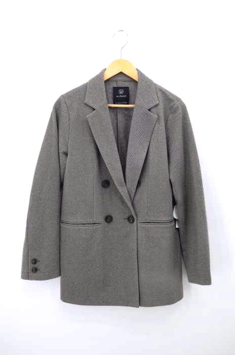 w closet(ダブルクローゼット) ヘリンボーンダブルテーラードジャケット レディース アウター