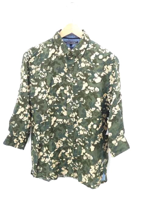 TOMMY HILFIGER（トミーヒルフィガー） 7分袖 総柄リネンシャツ メンズ トップス