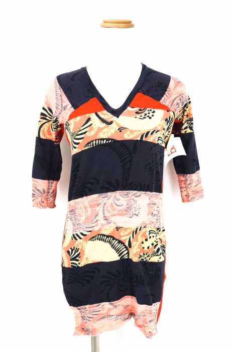 JUNYA WATANABE COMME des GARCONS (ジュンヤワタナベコムデギャルソン) AD1996 Vネック総柄ニット レディース トップス