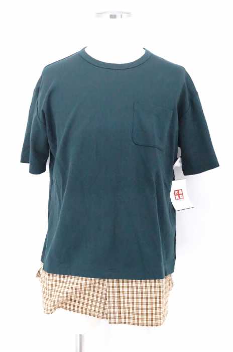 MR.GENTLEMAN (ミスタージェントルマン) チェック切替ボンディングポケットTシャツ メンズ トップス