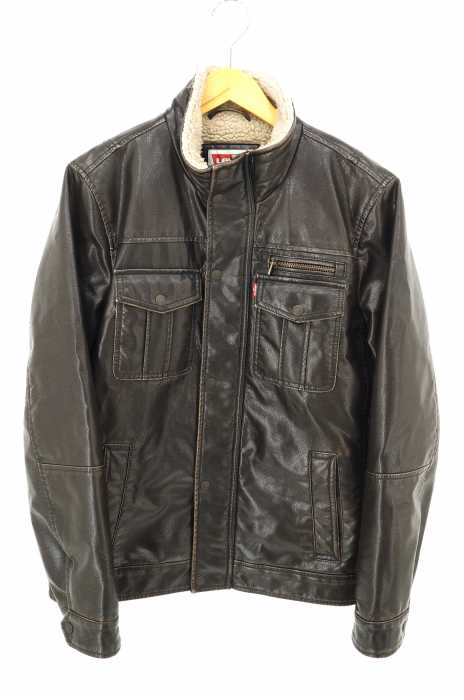 Levi's (リーバイス) 裏ボアフェイクレザージャケット メンズ アウター