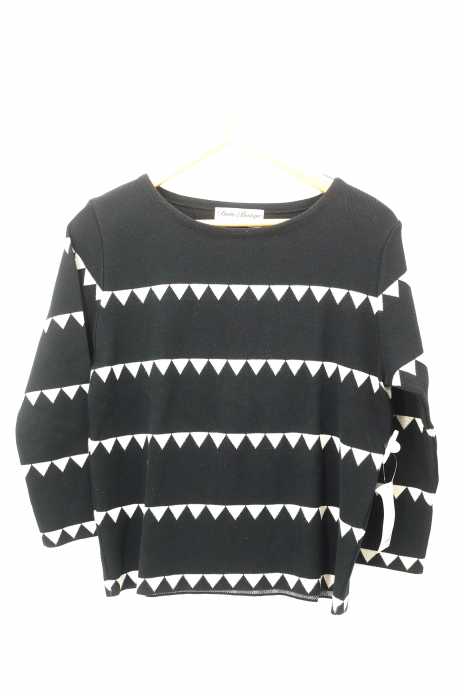 Dritte Boutique(ドリッテブティック) デザインボーダー柄コットンニット レディース トップス