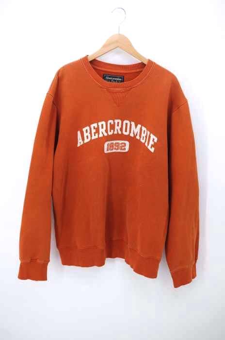 Abercrombie & Fitch（アバクロンビーアンドフィッチ） ロゴワッペン装飾クルーネックスウェット メンズ トップス