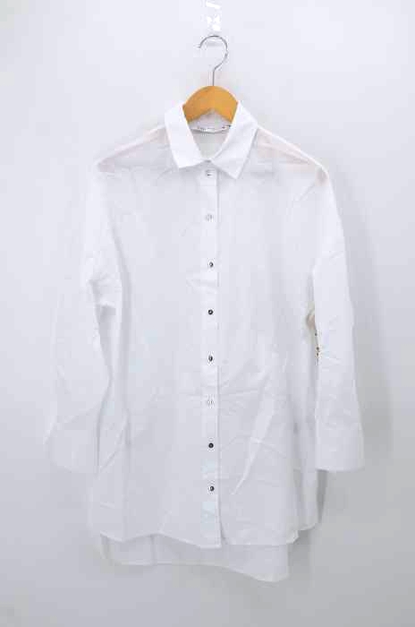 ZARA（ザラ） ボックスシルエット メタルボタン ロングスリーブシャツ レディース トップス