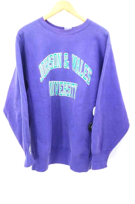 Champion（チャンピオン） 90S USA製 刺繍タグ REVERSE WEAVE JOHNSON&WALES UNIVERSITY ラバー2段カレッジプリントスウェット メンズ トップス