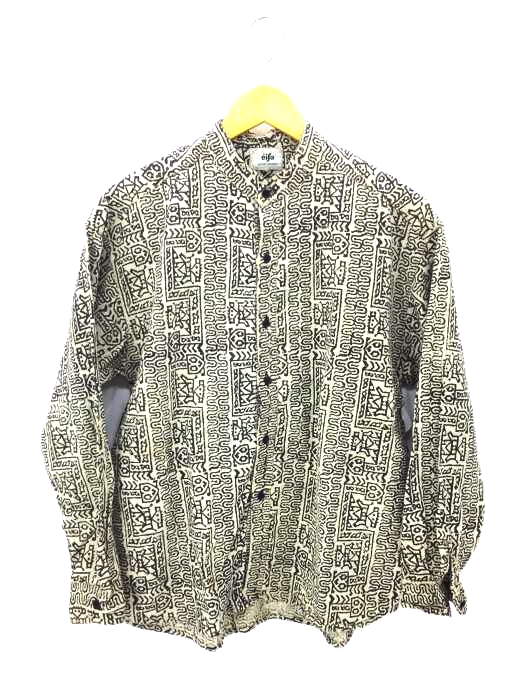 USED古着(ユーズドフルギ) バンドカラー総柄シャツ メンズ トップス