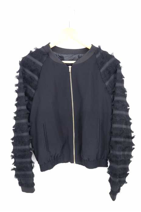 ZARA BASIC (ザラベーシック) フリンジ袖ジップブルゾン レディース アウター