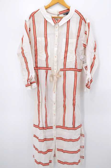 Tommy Hilfiger トミーヒルフィガー リネン混 ストライプ シャツワンピース レディース ワンピース ブランド古着買取販売バズストア