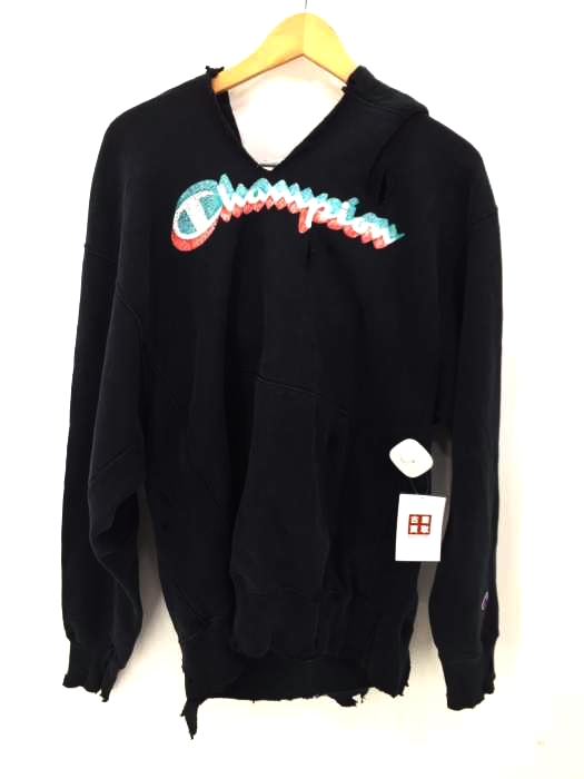 Champion（チャンピオン） 復刻単色タグ フロントロゴリバースウィーブフーディ メンズ トップス