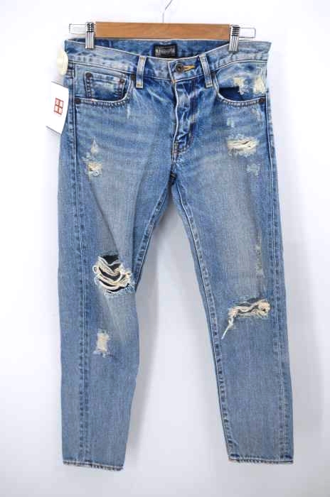 MOUSSY DENIM(マウジーデニム) ダメージ加工テーパードデニムパンツ レディース パンツ