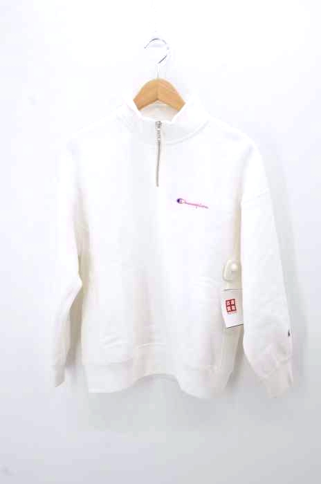Champion（チャンピオン） Reverse Weave ロゴ刺繍ハーフジップスウェット レディース トップス