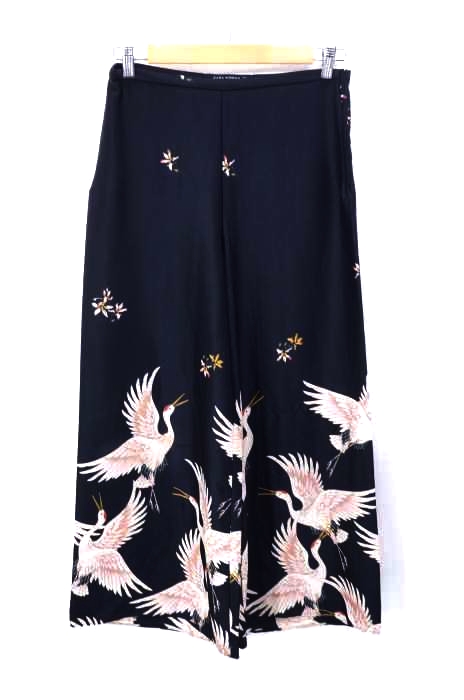 ZARA WOMAN(ザラ ウーマン) 鶴プリント ワイドパンツ レディース パンツ