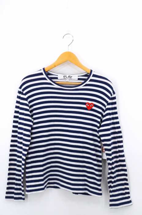 PLAY COMME des GARCONS (プレイコムデギャルソン) AD2013 ハートワッペンボーダー柄カットソー レディース トップス