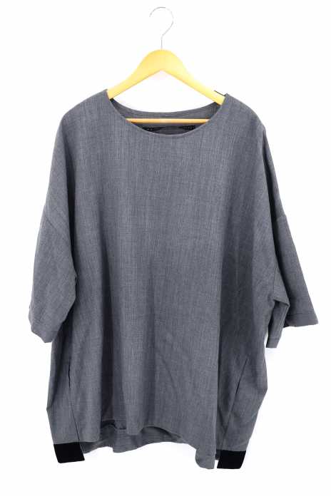 my beautiful land let（マイビューティフルランドレット） 18SS Summer Wool BIG T-shirt　サマーウールベロア切替ビックシルエットTシャツ メンズ トップス