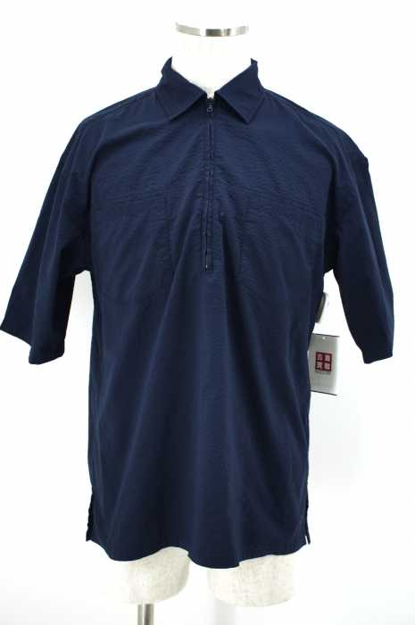UNITED ARROWS green label relaxing （ユナイテッドアローズグリーンレーベルリラクシング） OS SUCKER ZIP S/S 半袖プルオーバーシャツ メンズ トップス