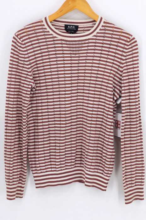 A.P.C. （アーペーセー） パンチング加工ボーダーニット レディース トップス