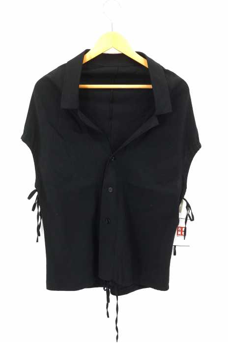 YOHJI YAMAMOTO+NOIR（ヨウジヤマモト プリュスノアール） リネン混ノースリーブシャツブラウス レディース トップス