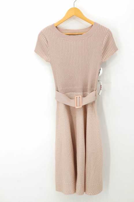 tocco closet（トッコクローゼット） ベルト付き切替ニットワンピース レディース ワンピース