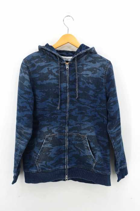 AZUL by moussy （アズールバイマウジー） 18AW カモフラ裏起毛ドビーデニムZIPパーカー メンズ トップス