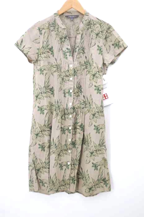 LAURA ASHLEY(ローラアシュレイ) 花柄リネンノースリーブワンピース レディース ワンピース