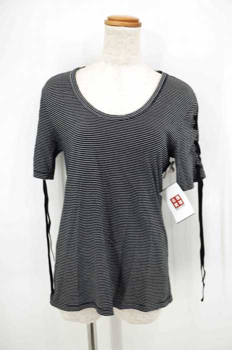 CHERIE （） レースアップボーダーUネックTシャツ レディース トップス