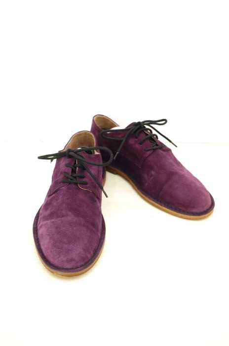 Ann DEMEULEMEESTER(アンドゥムルメステール) USED加工ステッチダウンスエードシューズ メンズ シューズ