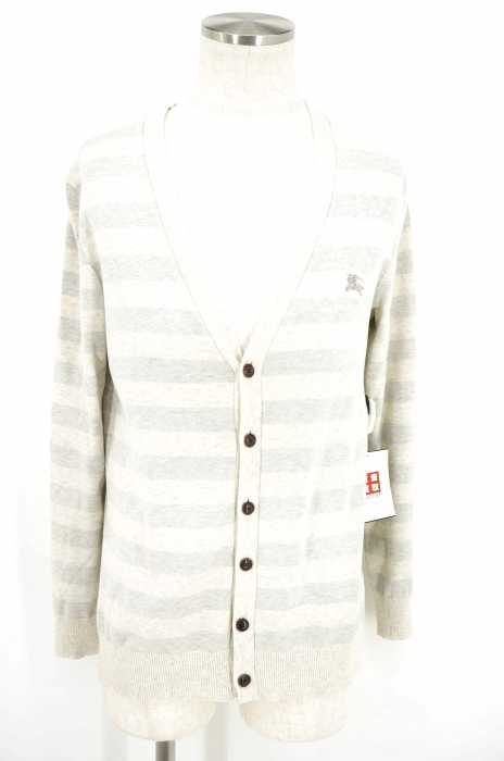 BURBERRY BLACK LABEL (バーバリーブラックレーベル) Vネックボーダーカーディガン メンズ トップス