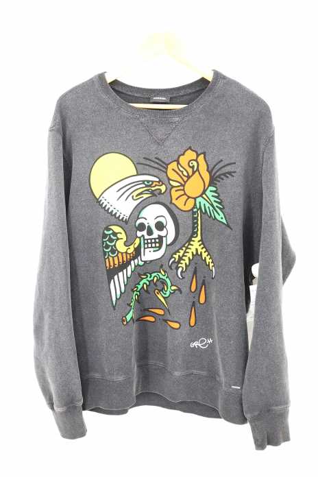 DIESEL （ディーゼル） スカルプリントスウェットシャツ メンズ トップス