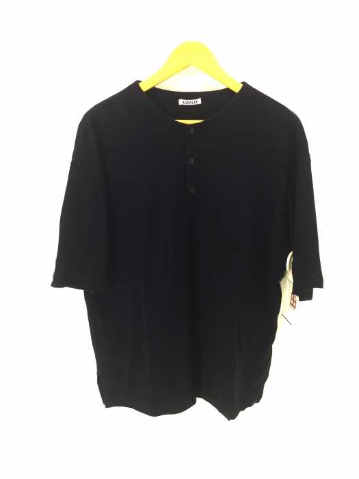 AURALEE （オーラリー） HIGH GAUGE PIQUE DOUBLE CLOTH HENLEY NECK メンズ トップス