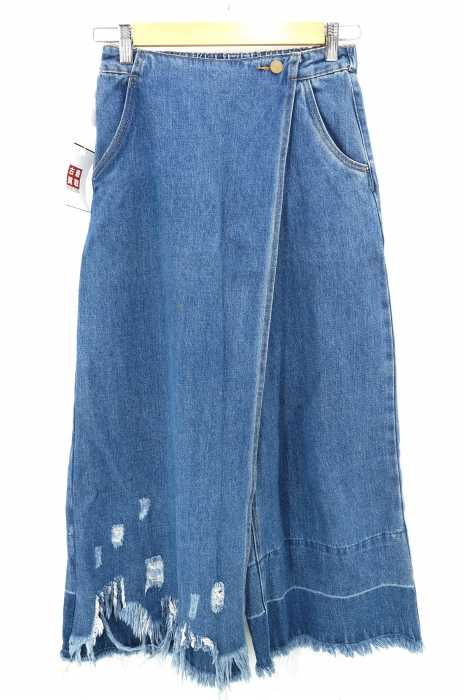 ZARA Trafaluc collection （ザラトラファルクコレクション） カットオフダメージ加工 デニムワイドラップパンツ レディース パンツ