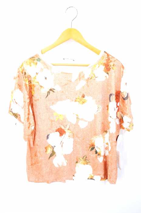 ZARA（ザラ） 花柄切替Tシャツ レディース トップス