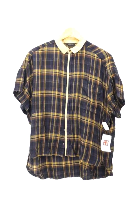 pas de calais（パドカレ） 襟切替チェック柄テンセルシャツ レディース トップス