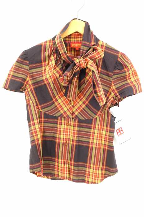 Vivienne Westwood RED LABEL （ヴィヴィアンウエストウッドレッドレーベル） チェック柄タイボタンシャツ レディース トップス