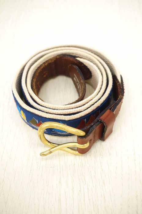 USED （ブランド不明） レザー切替ベルト メンズ ファッション雑貨