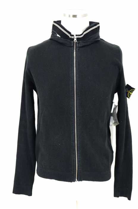 STONE ISLAND （ストーンアイランド） 腕章付きナイロンフード切替 ニットパーカー メンズ アウター