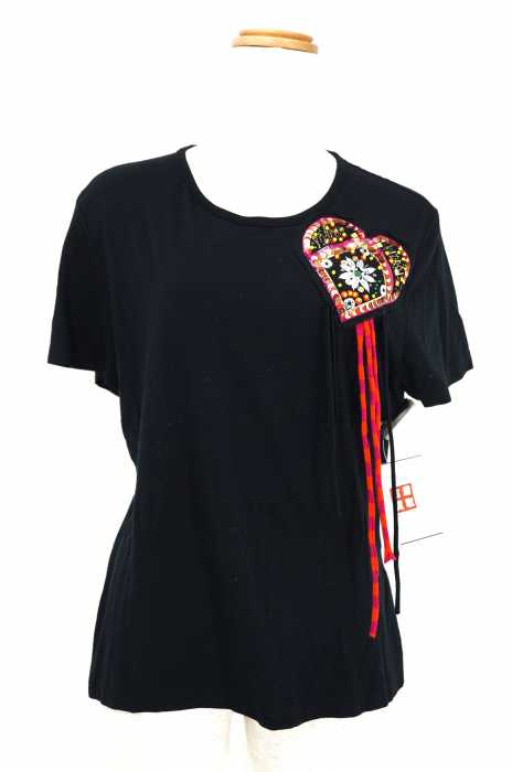 Christian Lacroix (クリスチャンラクロワ) ハートモチーフスパンコールTシャツ レディース トップス