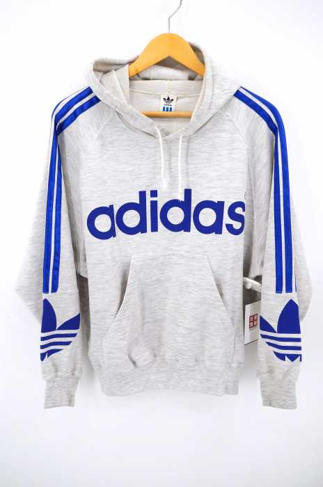 adidas (アディダス) サイドライン ロゴプリントプルオーバーパーカー メンズ トップス