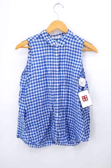 MACPHEE（マカフィー） ノースリーブ　ギンガムチェックボタンシャツ レディース トップス
