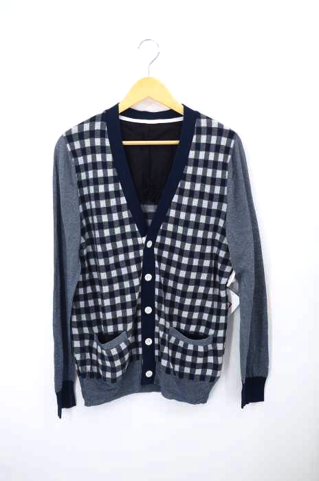 Sacai（サカイ） ボックスチェック切替カーディガン メンズ トップス